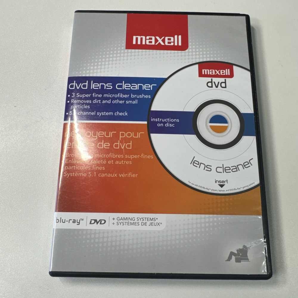 Maxell DVD Lens Cleaner Blue ray DVD Gaming Systems